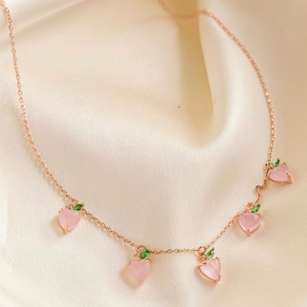 Girls Crew Peach Choker Necklace in Rose Gold